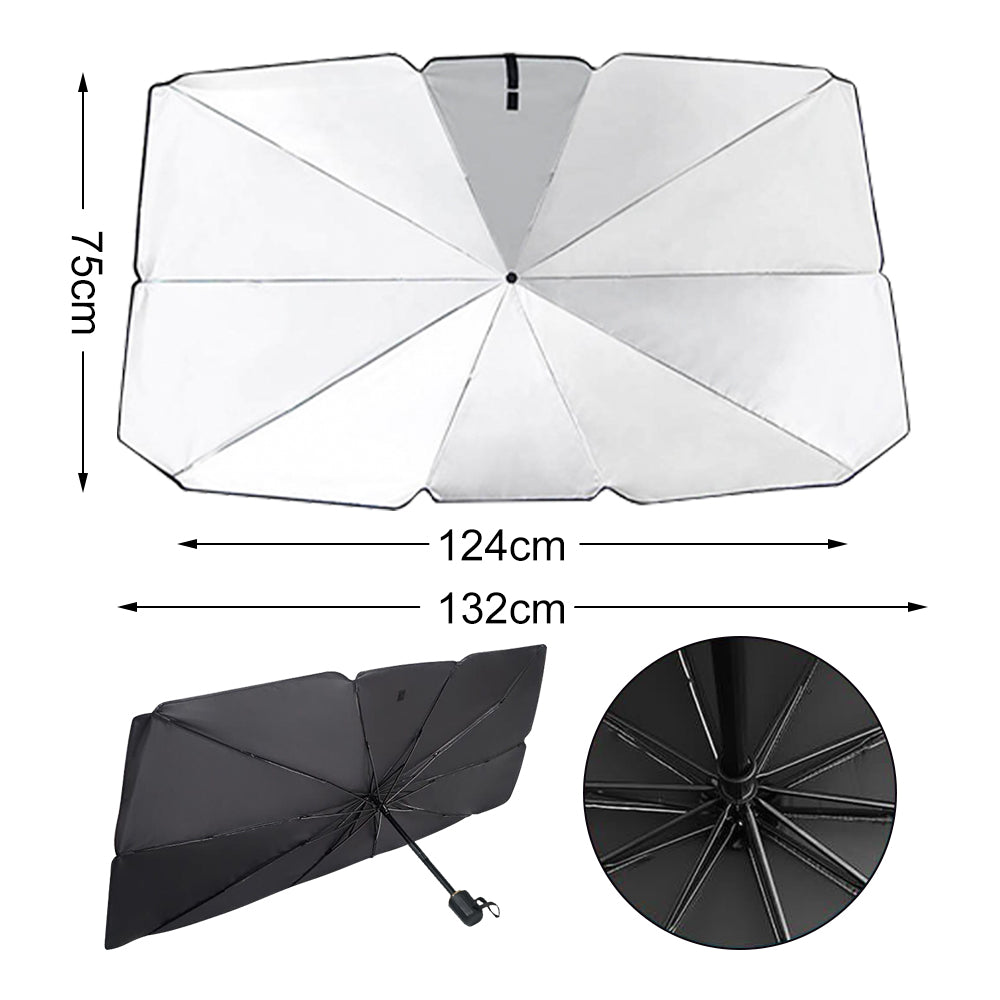 Parasolar tip umbrela pentru parbrizul masinii